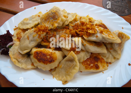 Pierogi gnocchi mix Kazimierz il quartiere ebraico della città di Cracovia Regione di Malopolska Polonia Europa Foto Stock