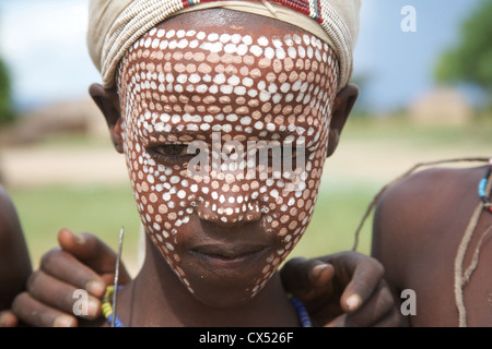 Ritratto di ragazzo, erbore, valle dell'omo, l'Etiopia meridionale, Africa Foto Stock