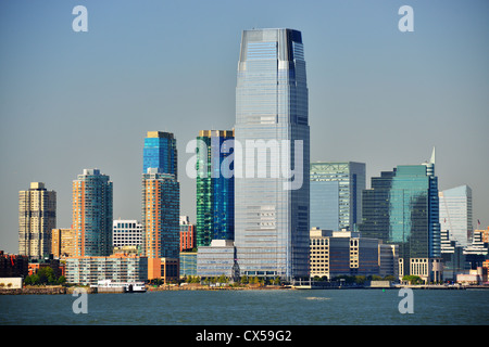 Skyline di Exchange Place a Jersey City, New Jersey, USA. Foto Stock