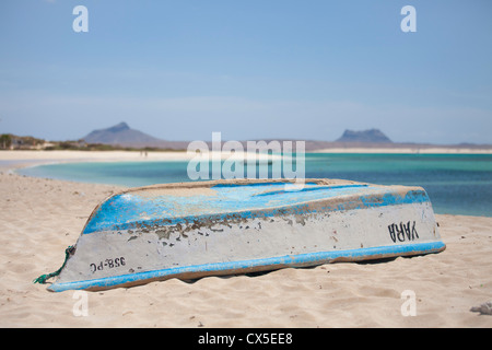 Barca in Isola di Boavista in Cabo Verde Foto Stock