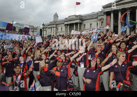 Londra 2012 Olympic Games Parade Makers celebrare in Trafalgar Square,London.UK Foto Stock