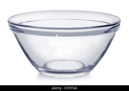 Bicchiere vuoto recipiente isolato su bianco Foto Stock