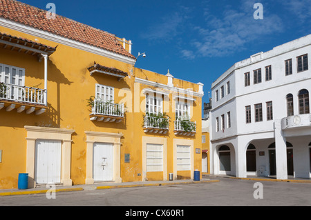 Architettura coloniale, Cartagena, Colombia Foto Stock