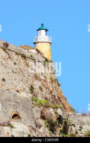 Faro nella città di Corfù Foto Stock