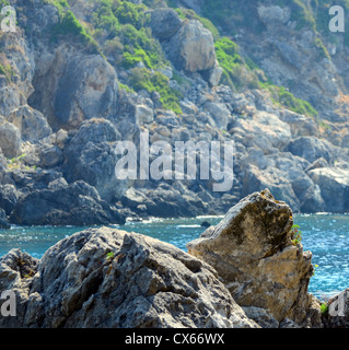 Costa del Mare con formazioni di roccia Foto Stock