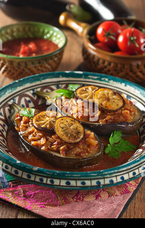 Imam bayildi brasati melanzane ripiene Foto Stock