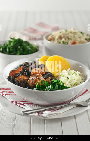 Feijoada di fagioli e spezzatino di carne alimentare del Brasile Foto Stock
