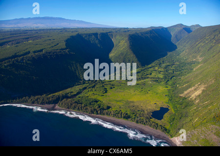 Waipio Valley, a nord Kohala, Big Island delle Hawaii Foto Stock