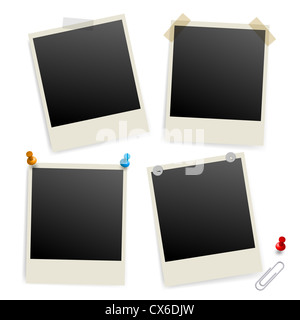 Sei vuoto cornici. Illustrazione del designer su sfondo bianco Foto Stock