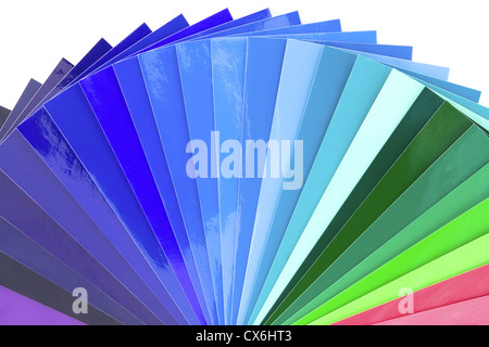 Blu per il colore verde Swatch isolati su sfondo bianco Foto Stock