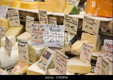 Selezione di formaggi in vendita a Ludlow Food Festival 2012 Ludlow Shropshire England Regno Unito Foto Stock