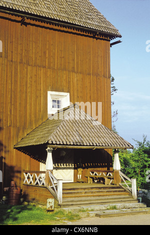 Ingresso alla vecchia chiesa costruita (1756-59) di Keuruu, Finlandia Foto Stock