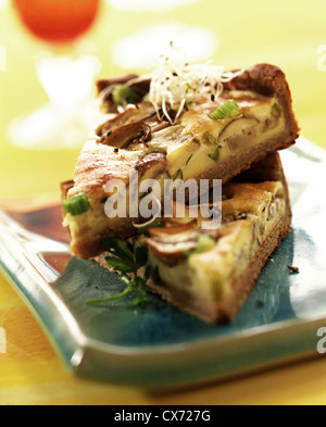 Mushroom - quiche con i germogli Foto Stock