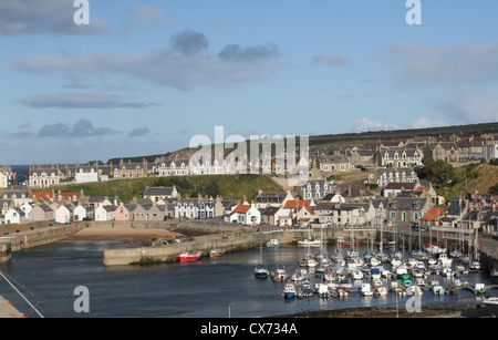 Vista in elevazione del porto Findochty Scozia Settembre 2012 Foto Stock