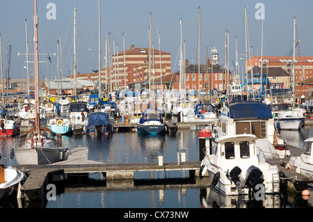 Hartlepool marina County Durham Regno Unito yacht barca Barche a vela Nord Est Inghilterra settentrionale Foto Stock