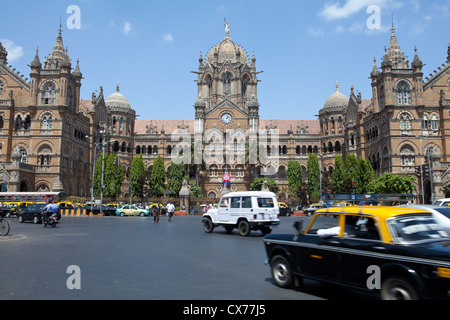 Victoria Terminus stazione ferroviaria di Mumbai Foto Stock