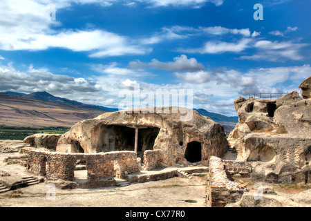 Hall di Tamar, grotta antica città Uplistsikhe, Shida Kartli, Georgia Foto Stock