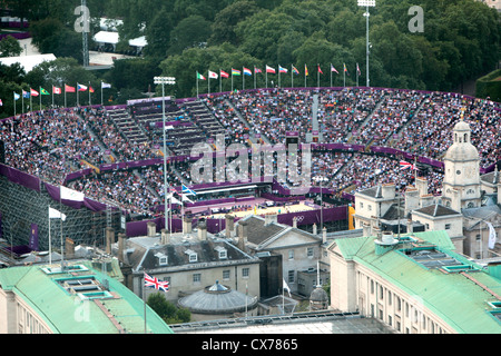 2012 Olympic Beach Volleyball venue, Horse Guards, London, Regno Unito Foto Stock