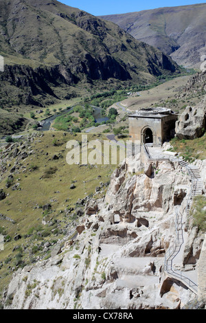 Pittura murale nella chiesa della Dormizione (XII secolo), Vardzia, Vardzia-Khertvisi, Meskheti, Georgia Foto Stock