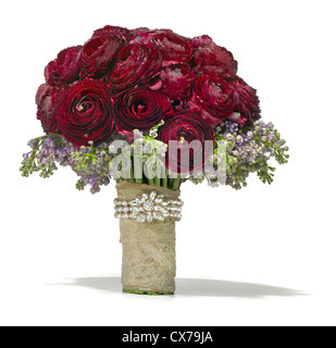 Bouquet nuziale fotografato su sfondo bianco Foto Stock