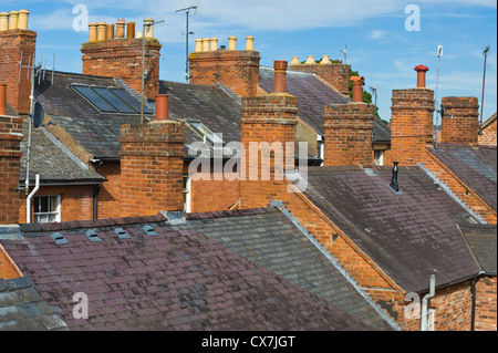 Vista sui tetti di Ludlow Shropshire England Regno Unito Foto Stock