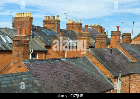 Vista sui tetti di Ludlow Shropshire England Regno Unito Foto Stock