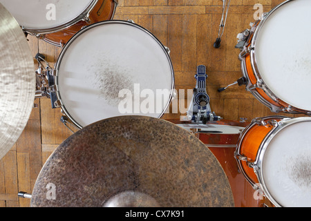 Drum kit disposizione Foto Stock