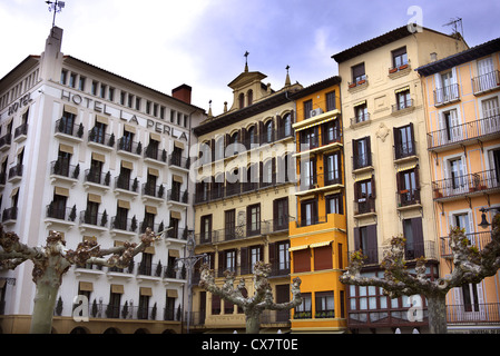 Hotel La Perla su Plaza del Castillo a Pamplona, Spagna. Foto Stock