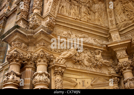 In muratura in dettaglio la Iglesia de Santa Maria nella Cattedrale di Astorga, Spagna. Foto Stock