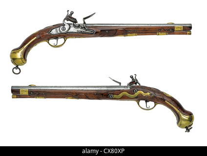 Antico prussiano flintlock pistol Foto Stock