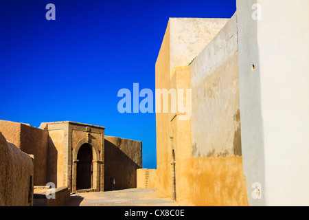 Bastione di mura di cinta città portoghese di El Jadida, atlantica del Marocco Foto Stock