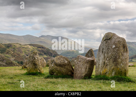 Preistorica Castlerigg Stone Circle Near Keswick nel Lake District Foto Stock