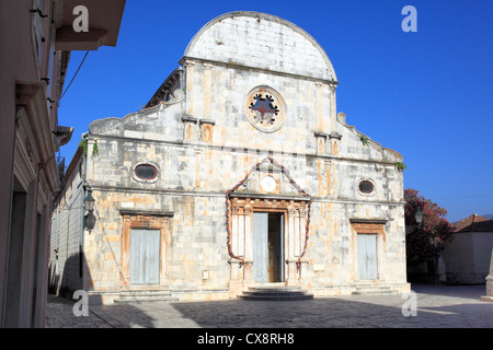 La chiesa, Stari Grad, Isola di Hvar, Dalmazia, Croazia Foto Stock