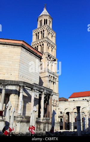 Cattedrale di San Domnio e torre campanaria, Split, Dalmazia, Croazia Foto Stock