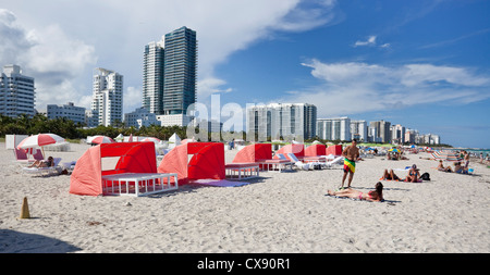 South Beach, Miami Beach, Florida, Stati Uniti d'America Foto Stock