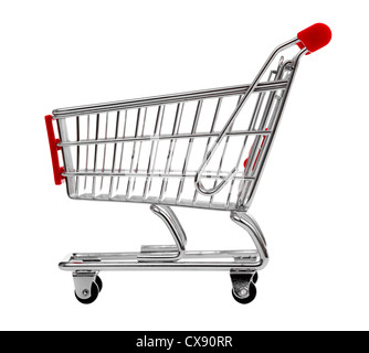 Carrello spesa isolato su bianco Foto stock - Alamy