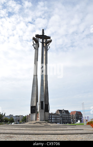 Monumento ai Caduti i lavoratori del cantiere di 1970 a Danzica Polonia Foto Stock