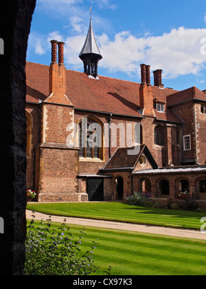 Immagine ritratto di un cortile interno Queens College di Cambridge University Foto Stock