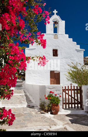 Cappella a Chora città sull isola di Amorgos in Grecia Foto Stock
