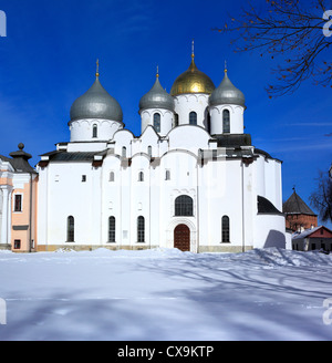 Saint Sophia Cattedrale (1045), Veliky Novgorod, Novgorod, Russia Foto Stock