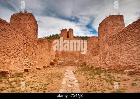 Le Rovine di San Jose de los Jemez Chiesa, Jemez membro Monumento, Jemez Springs, Nuovo Messico, STATI UNITI D'AMERICA Foto Stock