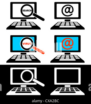Icone del monitor di computer Foto Stock