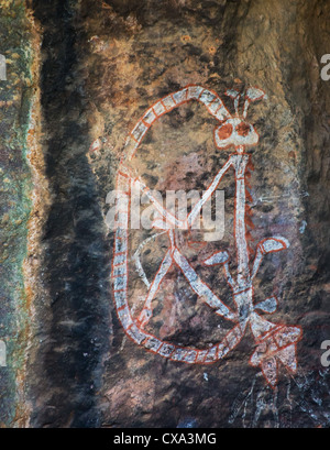 Arte rupestre degli Aborigeni, Anbangbang Gallery, Nourlangie, Parco Nazionale Kakadu, Territorio del Nord Foto Stock