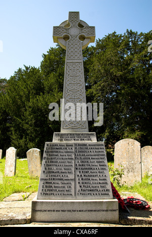 Westbourne Memoriale di guerra nel parco di San Giovanni Battista, Westbourne, West Sussex. Foto Stock