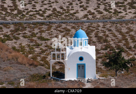 Cappella ortodossa, Akrotiri, Santorini, Grecia Foto Stock