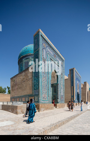 Anonimo mausoleo, Shah-i Zinda necropoli, Samarcanda, Uzbekistan Foto Stock