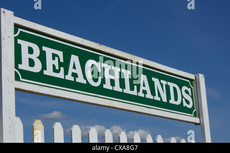 Beachlands segno ferroviarie Foto Stock