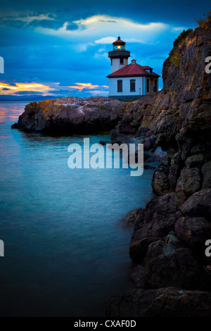 Fornace di calce faro di San Juan Island, Washington Foto Stock