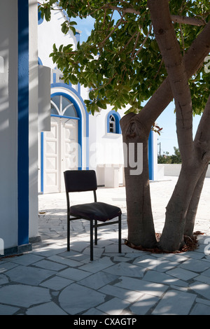 Chiesa ortodossa, Kamari, Santorini, Grecia Foto Stock