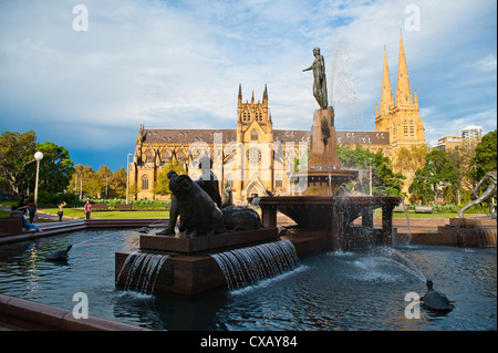 San Marys cattedrale in Hyde Park, Sydney, Nuovo Galles del Sud, Australia Pacific Foto Stock